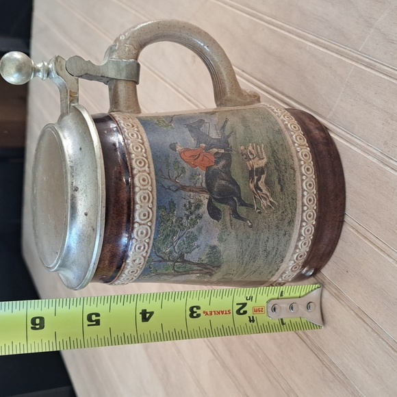 Marzi & Remy German Beer Stein Vintage w/Fox Hunting Scene Stonewear Collectible - Picture 10 of 11